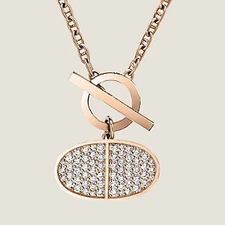 Hermes Chaine D'ancre Contour Pendant 18K Gold Necklace