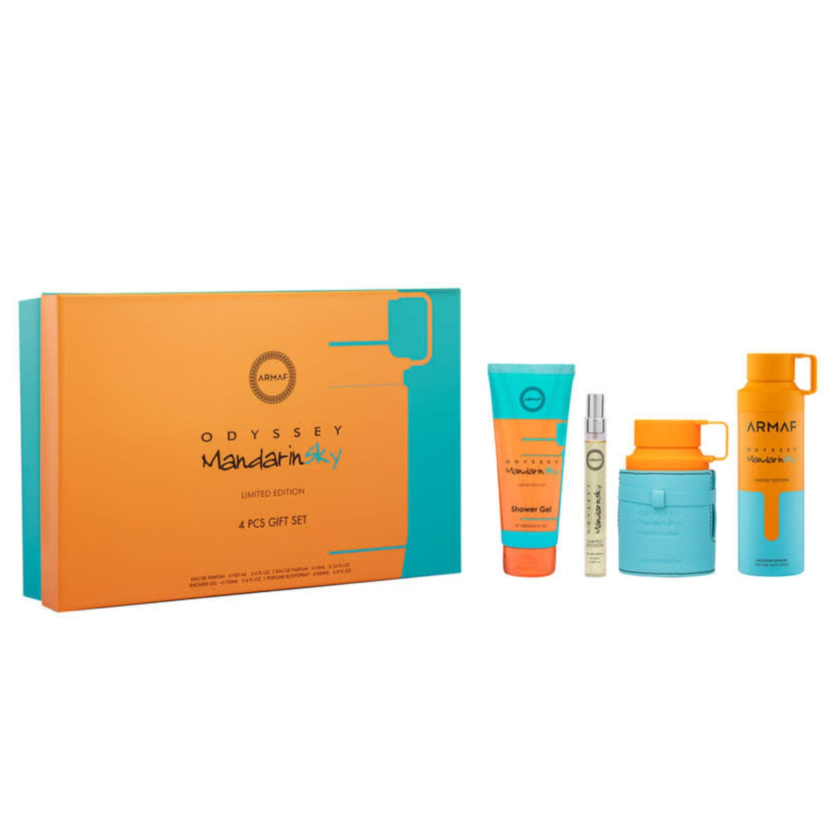 Armaf Odyssey Mandarin 4-Piece Set 3.4oz Men EDP Spray