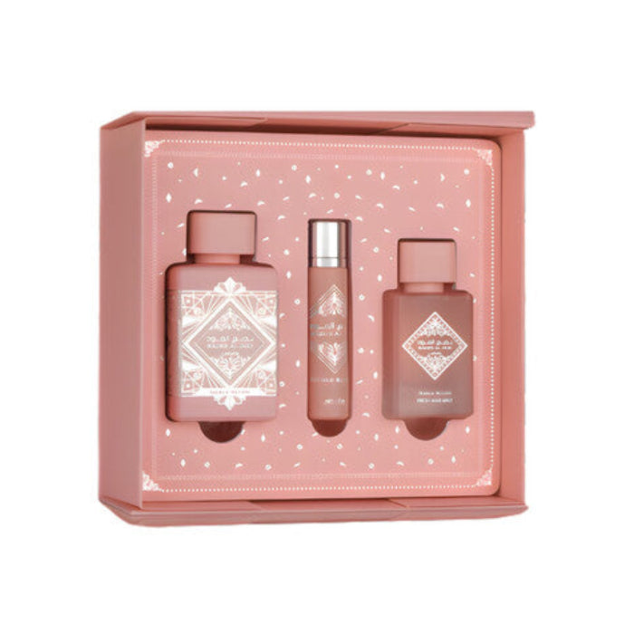 Badee Noble Blush by Lattafa 3-Piece Set 3.4oz Women EDP Spray