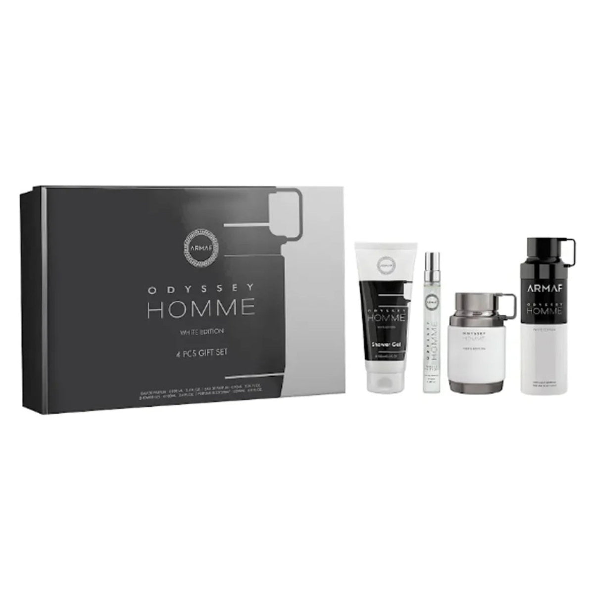 Armaf Odyssey Homme White Edition 4-Piece Set 3.4oz Men EDP Spray