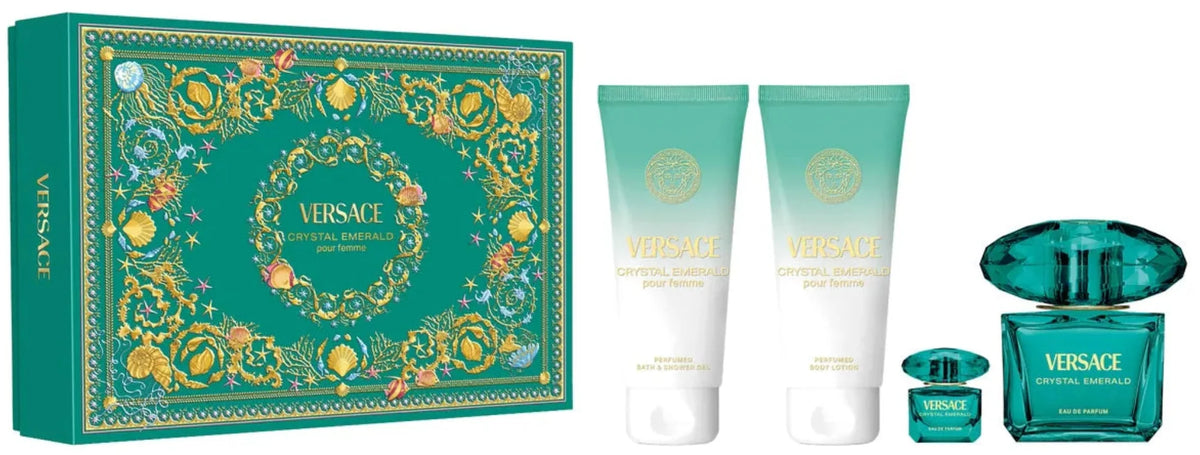 Versace Crystal Emerald 4-Piece Set 3.0oz Women EDT Spray