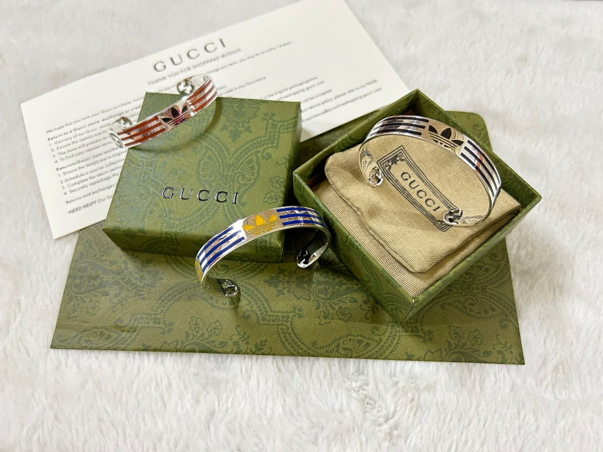 Double Gucci x Adidas Cuff Blue Bracelet
