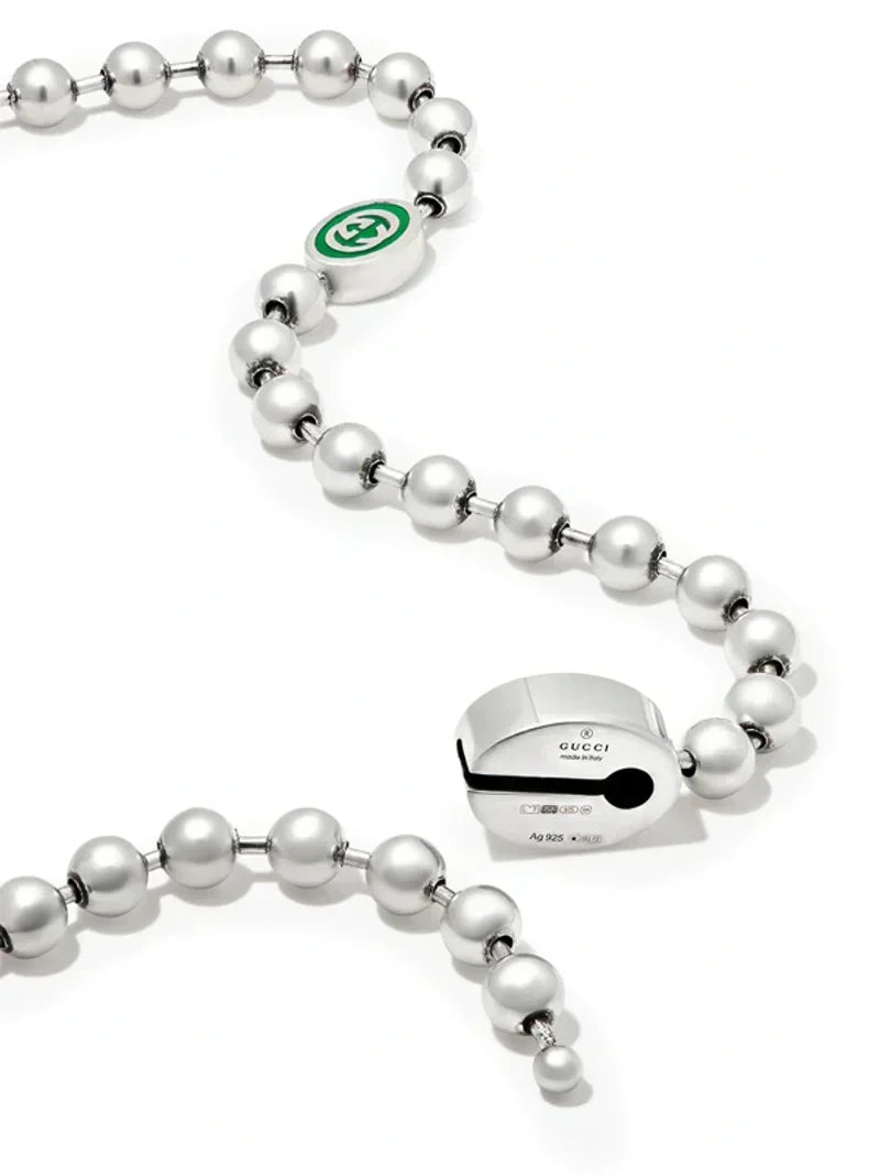 Double Gucci Interlocking Gucci Green Necklace