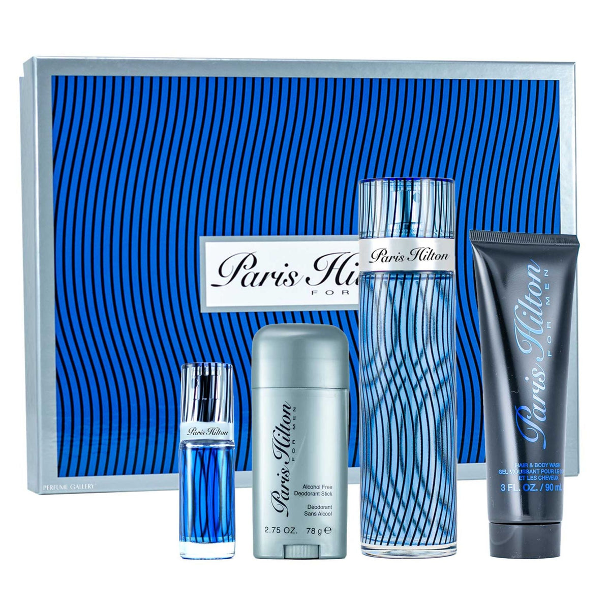 Paris Hilton 4-Piece Set 3.4oz Men EDT Spray