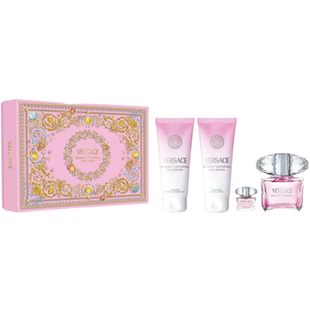 Versace Bright Crystal 4-Piece Set 3.0oz Women EDT Spray