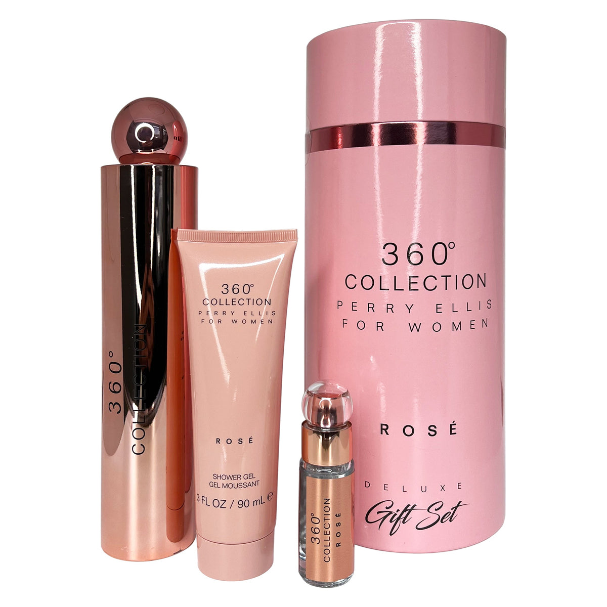 Perry Ellis 360 Collection Rose 3-Piece Set 3.4oz EDP Spray