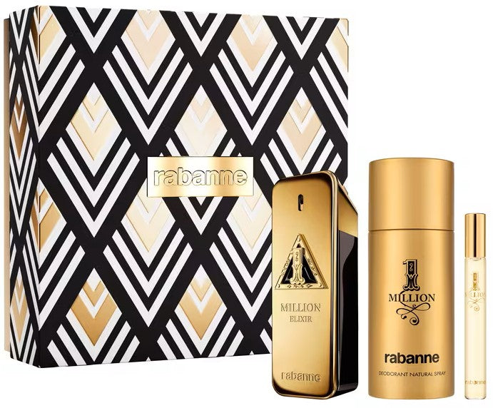 Paco Rabanne Million Elixir 3-Piece Set 3.4oz Men EDP Spray