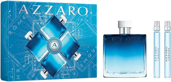 Azzaro Chrome 3-Piece Set 3.4oz Men EDP Spray