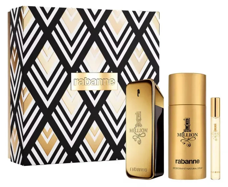 Paco Rabanne 1 Million Paco Rabanne 3-Piece Set 3.4oz EDT Men Spray