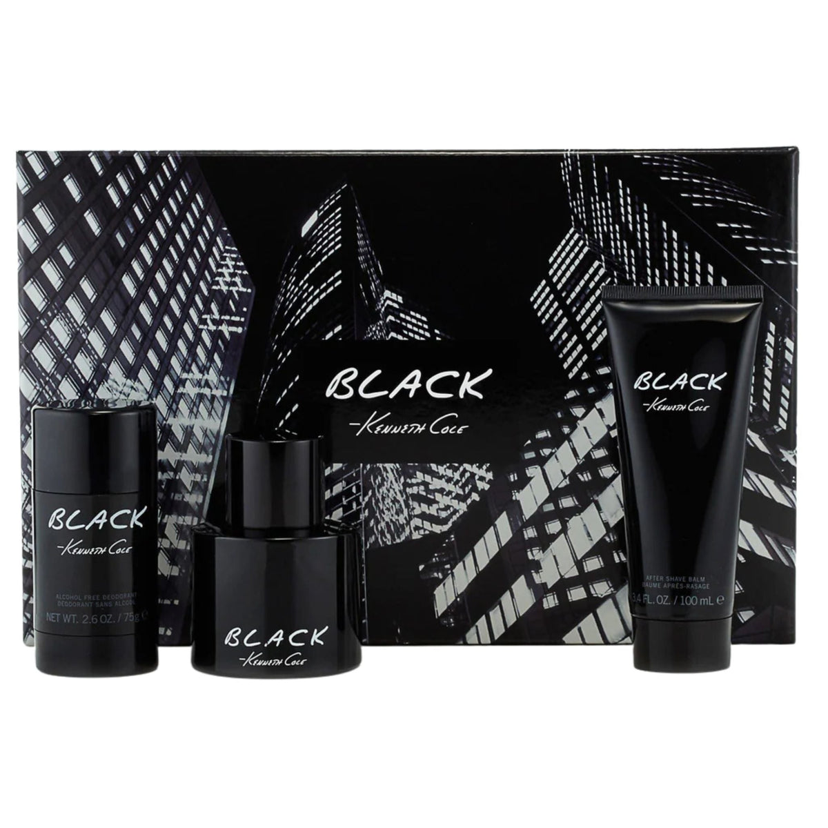 Kenneth Cole Black 4-Piece Set 3.4oz Men EDT Spray