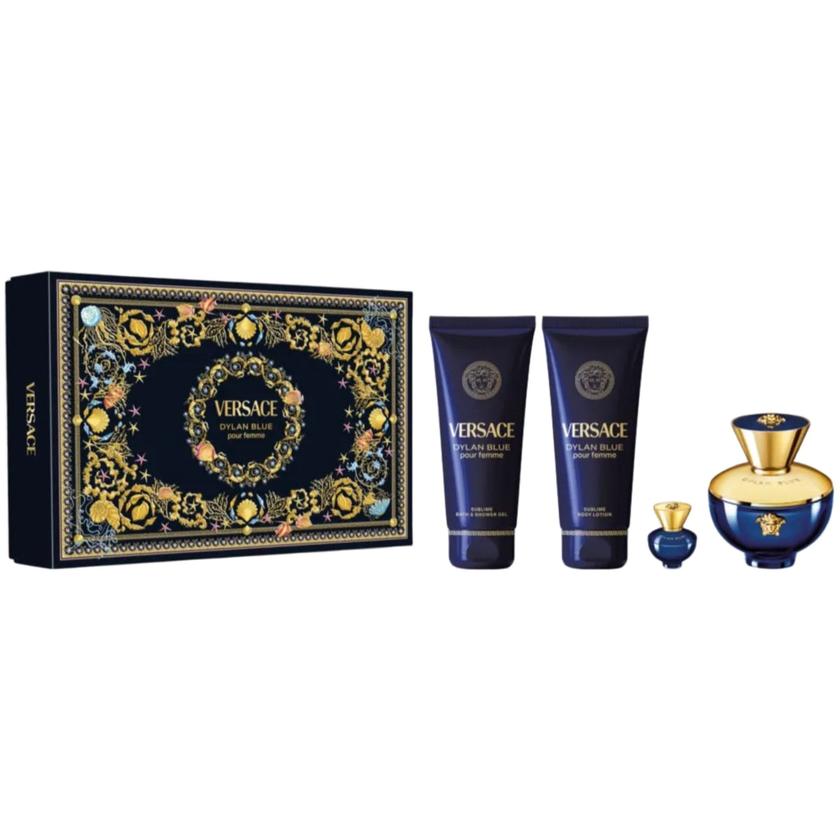 Versace Dylan Blue 4-Piece Set 3.4oz Women EDP Spray