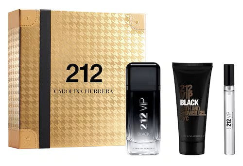 Carolina Herrera 212 VIP Black 3-Piece Set 3.4oz Men EDP Spray