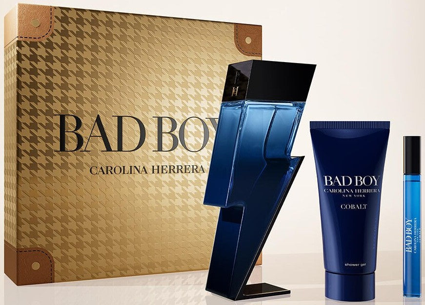 Carolina Herrera Bad Boy Cobalt 3-Piece Set 3.4oz Men EDP Spray