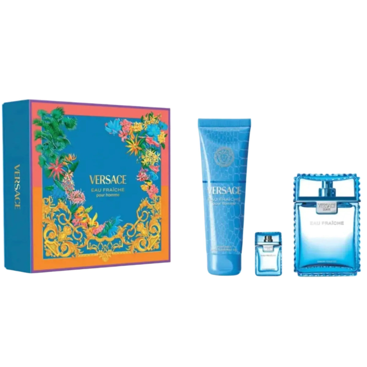 Versace Man Fraiche 3-Piece Set 3.4oz Men EDT Spray