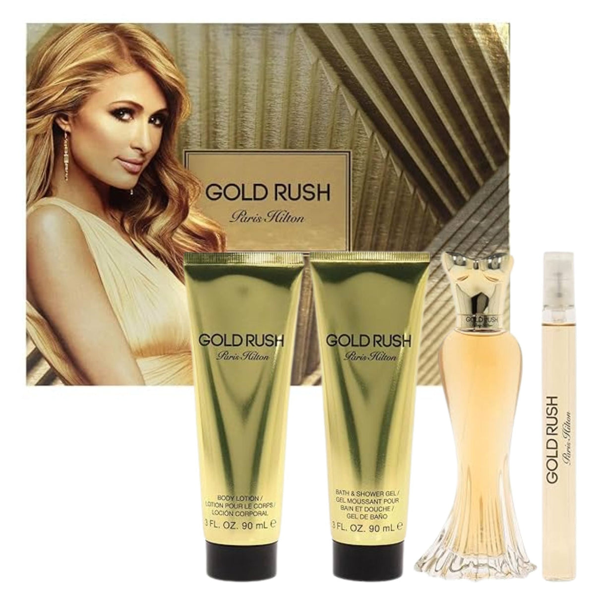 Paris Hilton Gold Rush 4-Piece Set 3.4oz Women EDP Spray