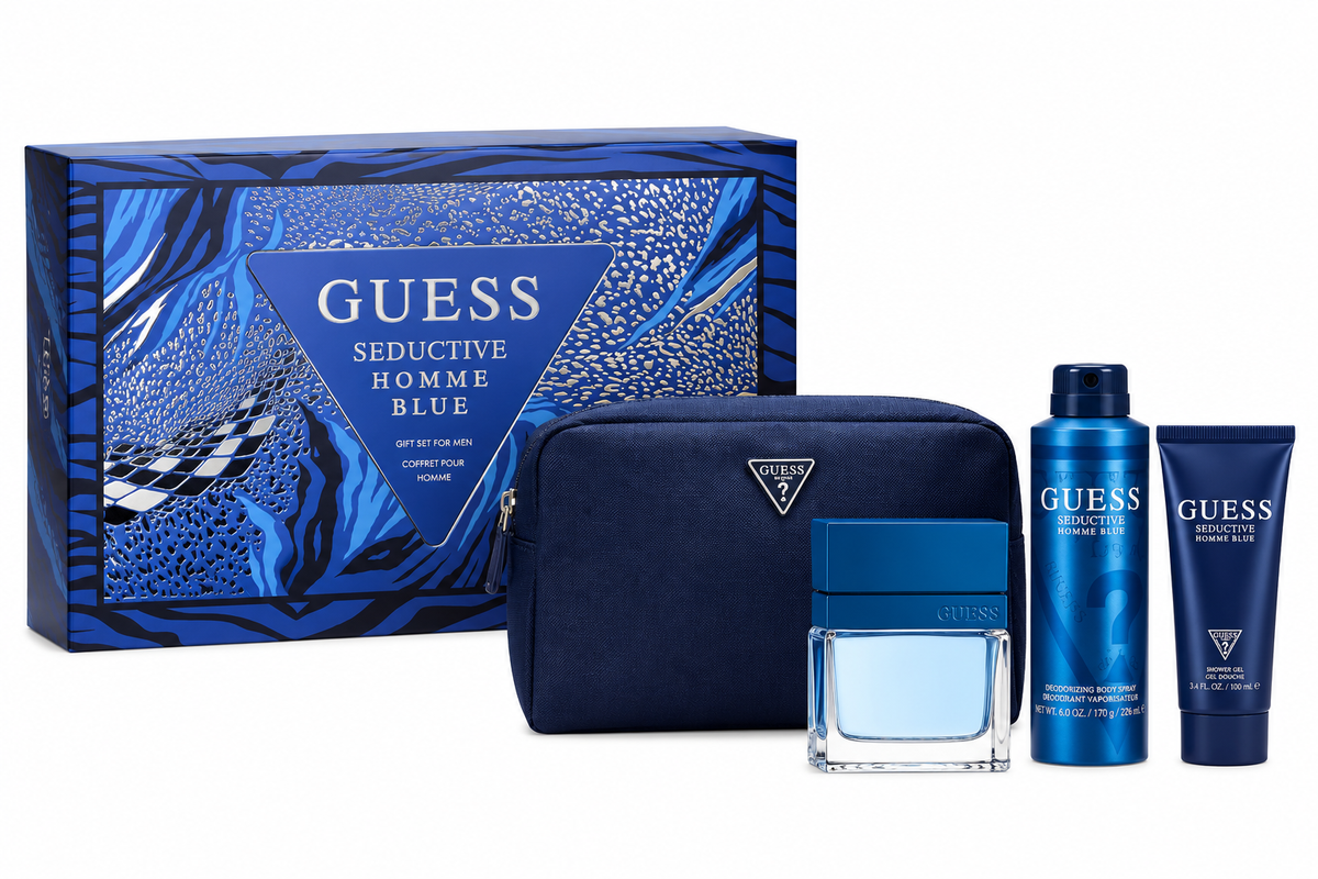 Guess Seductive Homme Blue 4-Piece Set 3.4oz Men EDT Spray