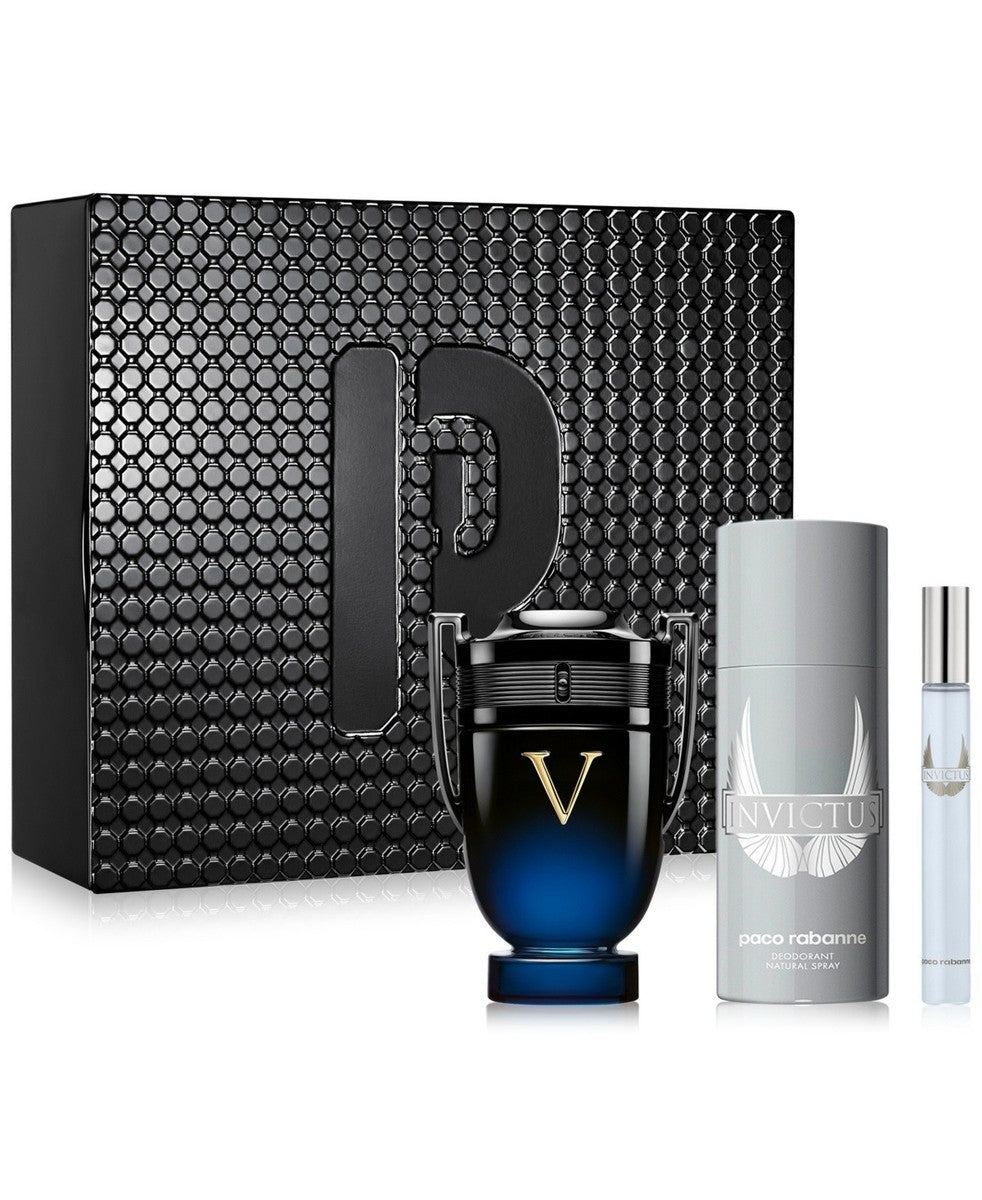 Paco Rabanne Invictus Victory Elixir Parfum 3-Piece Set 3.4oz Men EDP Spray