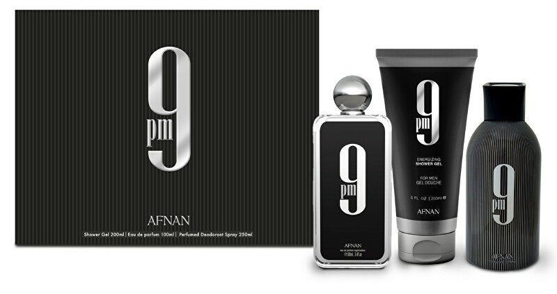 Afnan 9Pm Black 3-Piece Set 3.4oz Men EDP Spray