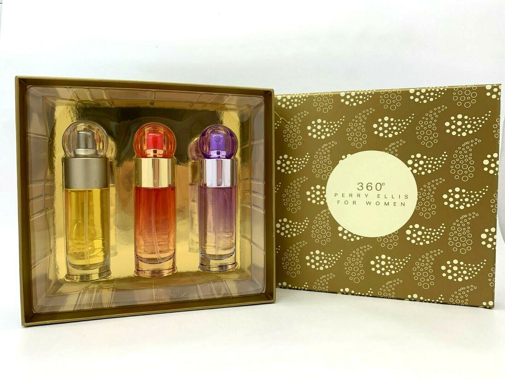 Perry Ellis 360 Trio 3-Piece Set 1.0oz Women EDT Spray
