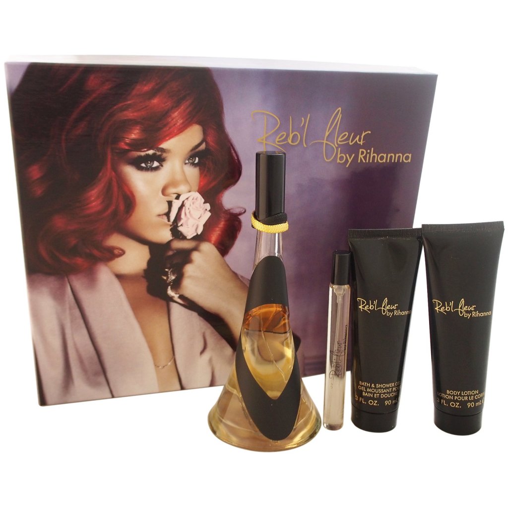 Rihanna Reb'l Fleur 4-Piece Set 3.4oz Women EDP Spray