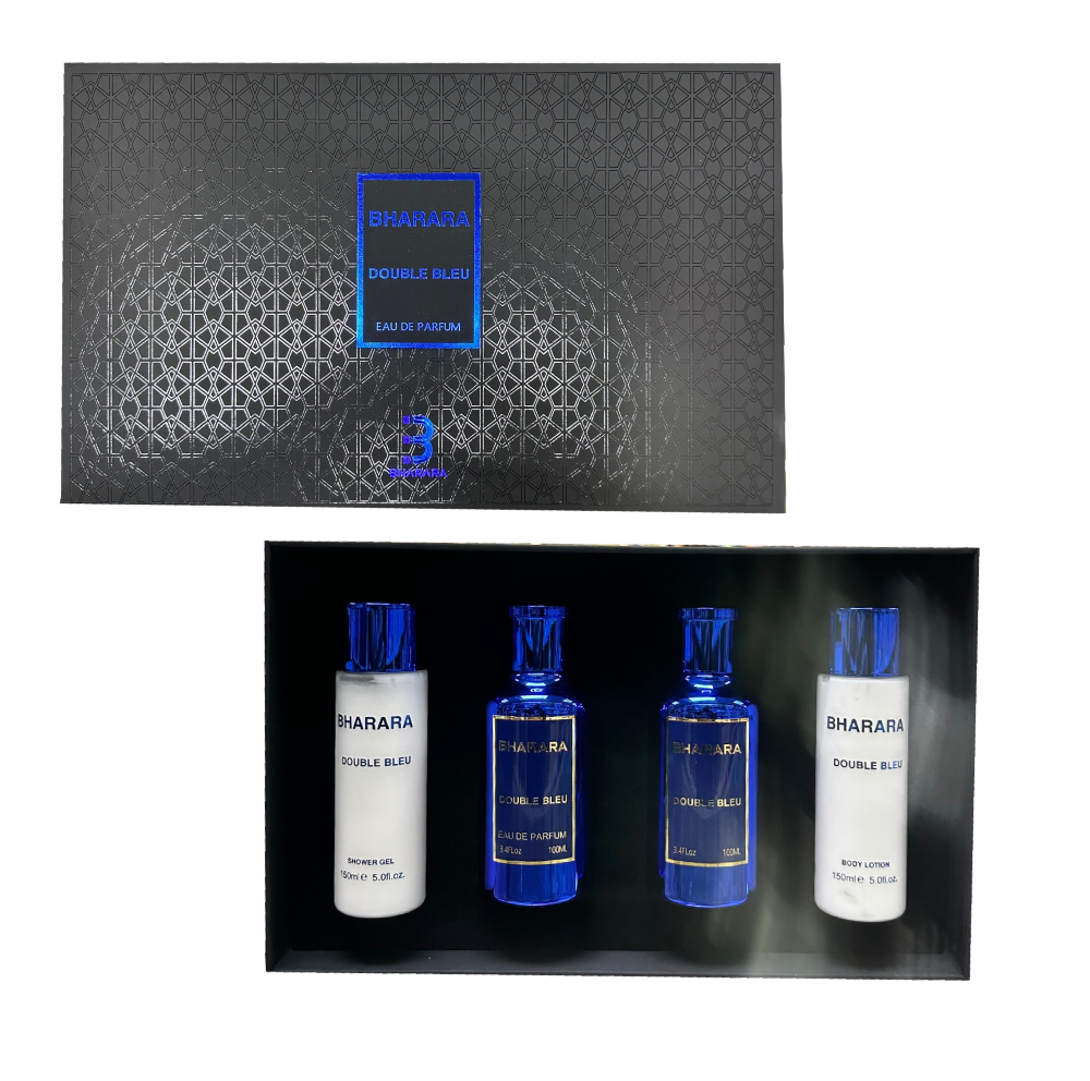 Bharara Double Bleu 4-Piece Set 3.4oz Men EDP Spray