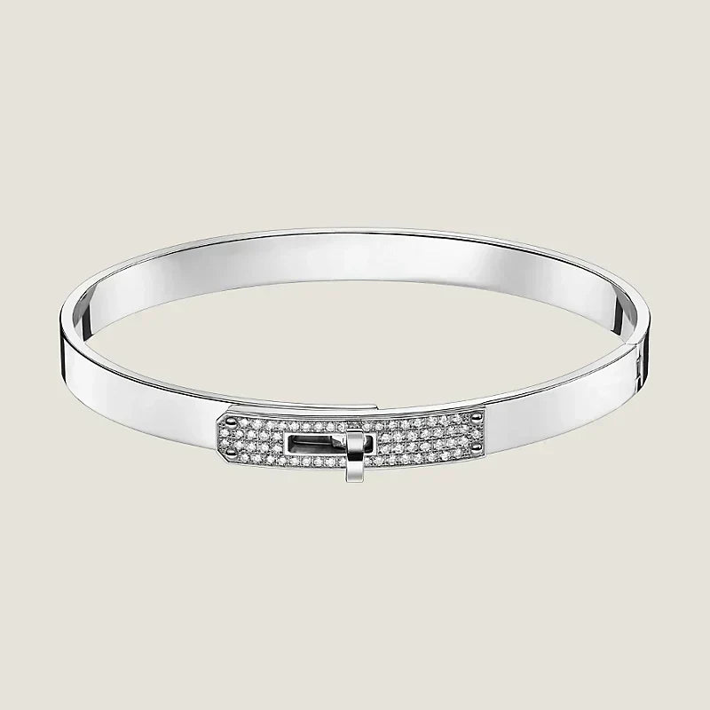 Hermes Kelly Small Model Diamond 18K Gold Bracelet