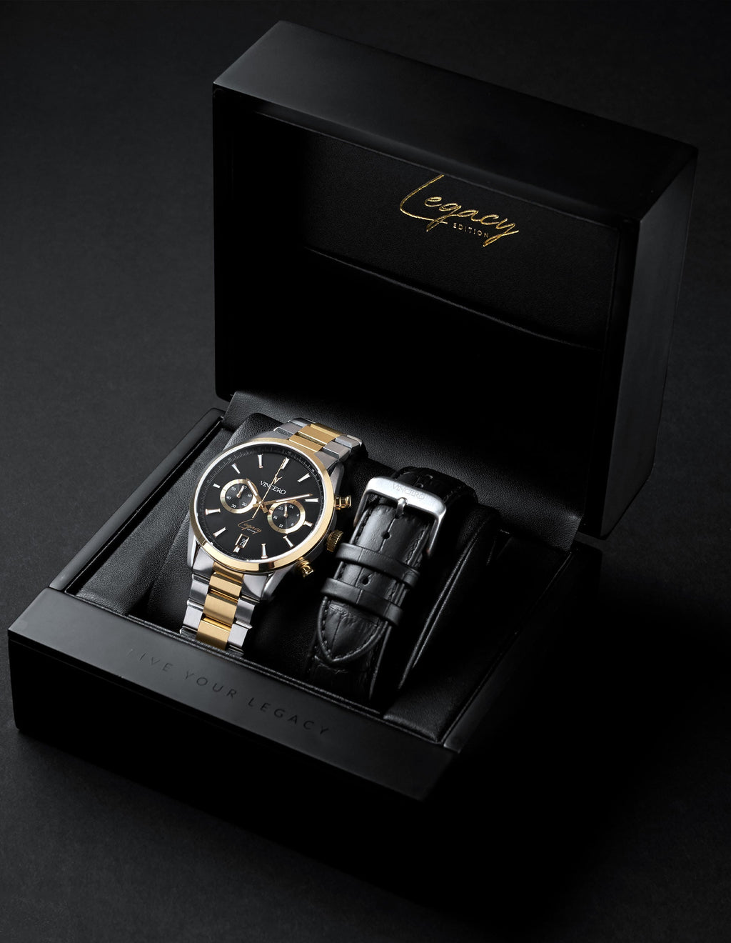 Legacy Chronograph -  Black + Gold