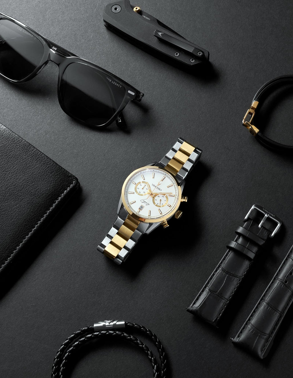 Legacy Chronograph -  White + Gold