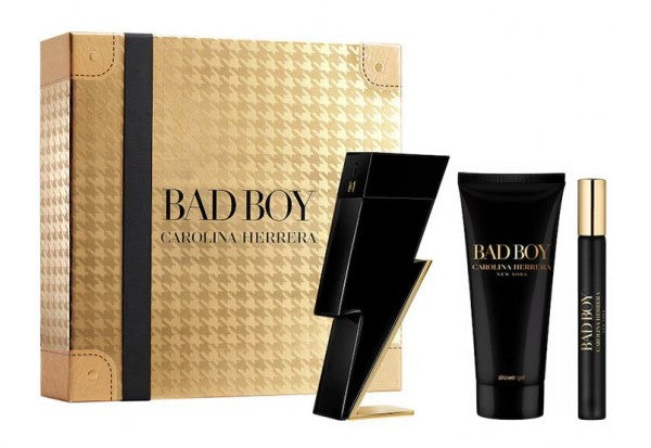 Carolina Herrera Bad Boy 3-Piece Set 3.4oz Men EDT Spray
